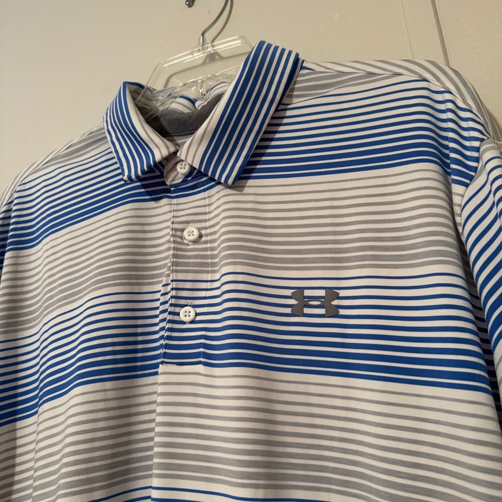 Under Armour Men’s Loose HeatGear Striped Polo - Picture 2 of 4